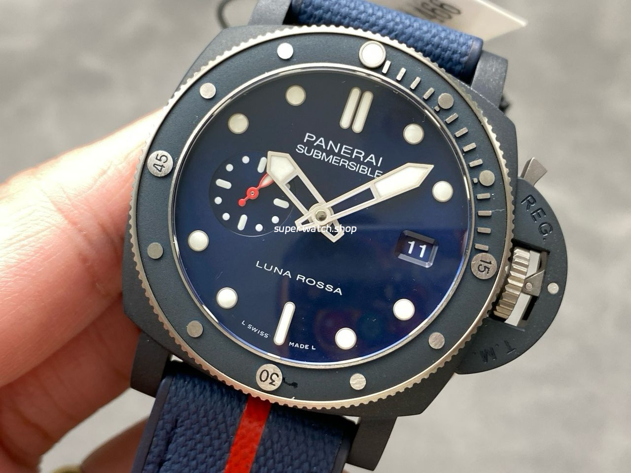 VS Factory Panerai Submersible PAM 01466 44mm Ceramic Rubber Strap Blue Dial - Image 3