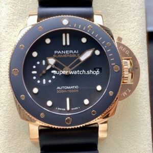 VS Factory Panerai Submersible PAM02164 42mm Yellow Gold Rubber Strap Black Dial