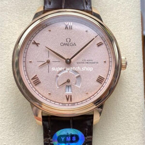 YMS Factory Omega De Ville Prestige 434.23.41.21.09.001 41mm Yellow Gold Leather Strap Roman Numerals Champagne Dial