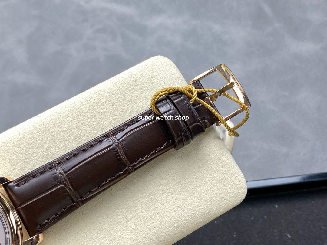 YMS Factory Omega De Ville Prestige 434.53.41.21.02.001 41mm Yellow Gold Leather Strap Roman Numerals Silver Dial - Image 8