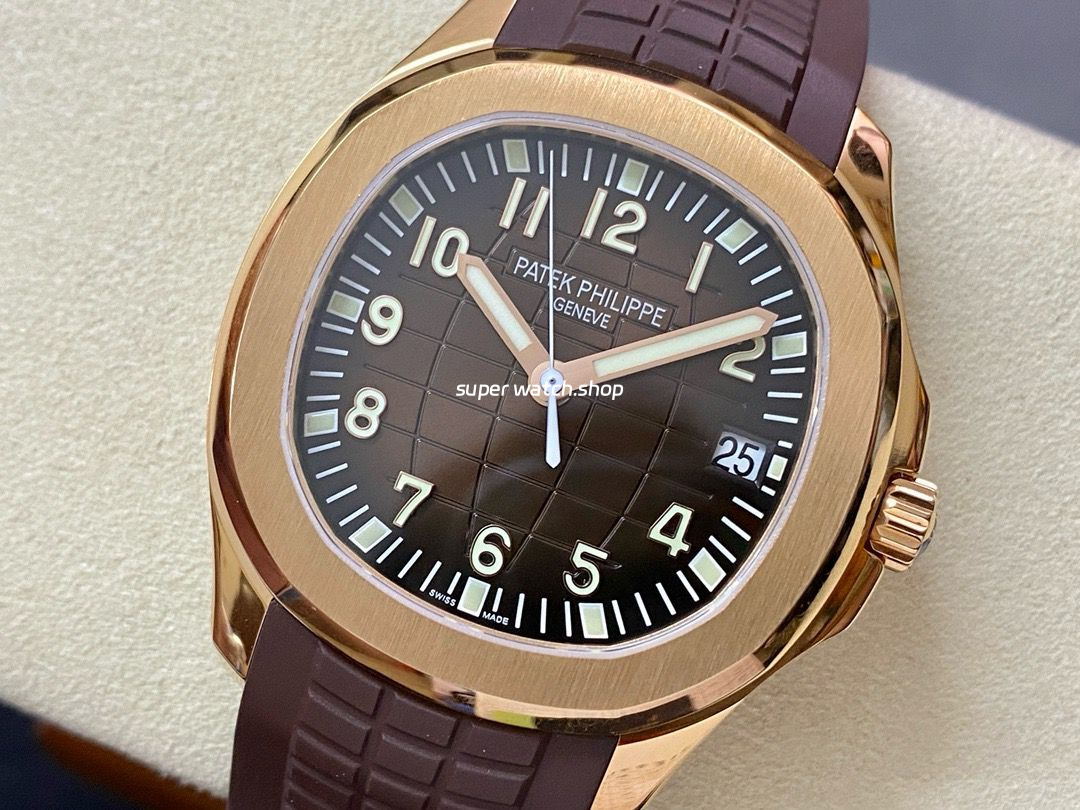 ZF Factory Patek Philippe Aquanaut 5167R-001 40mm Rose Gold Brown Rubber Strap Arabic Numerals Brown Dial - Image 3