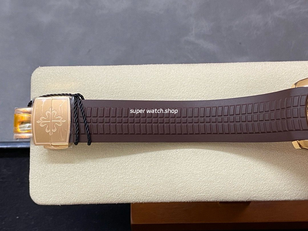 ZF Factory Patek Philippe Aquanaut 5167R-001 40mm Rose Gold Brown Rubber Strap Arabic Numerals Brown Dial - Image 8