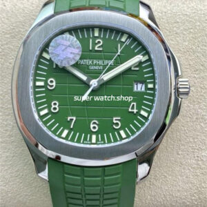 ZF Factory Patek Philippe Aquanaut 5168G-010 42.2mm Steel Green Rubber Strap Arabic Numerals Green Dial