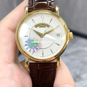 ZF Factory Patek Philippe Calatrava 5153J-001 38mm Yellow Gold Leather Strap Silver Dial