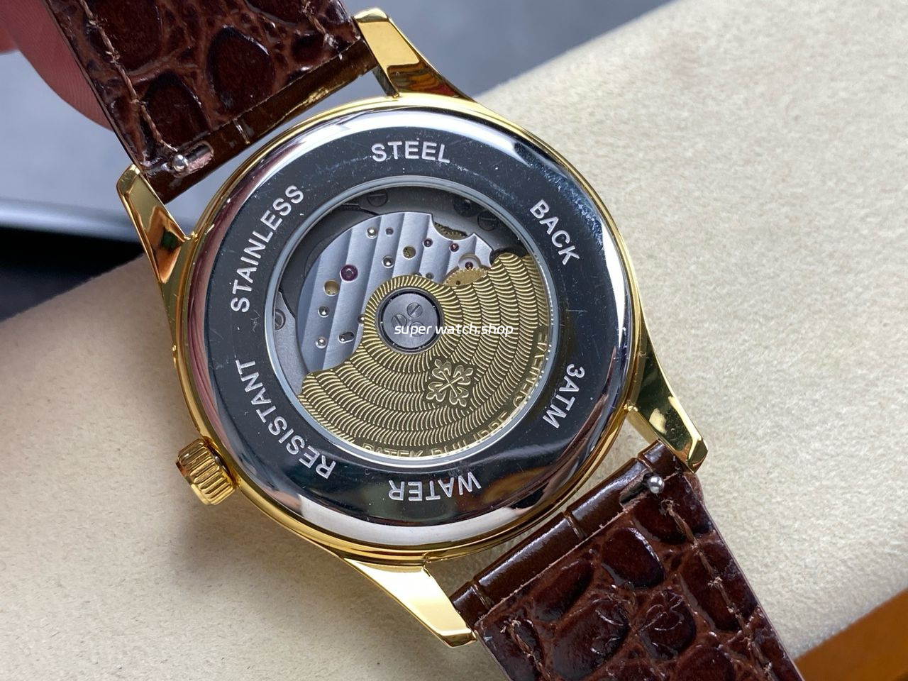 ZM Factory Patek Philippe Perpetual Calendar 5050J 40mm Yellow Gold Leather Strap White Dial - Image 7