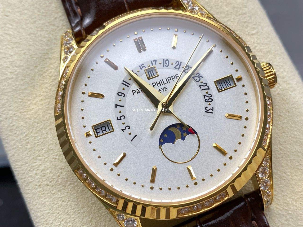 ZM Factory Patek Philippe Perpetual Calendar 5050J 40mm Yellow Gold Leather Strap White Dial - Image 2