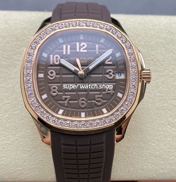 GR Factory Patek Philippe Aquanaut 5268/200R-010 38.8mm Rose Gold Brown Rubber Strap Brown Dial
