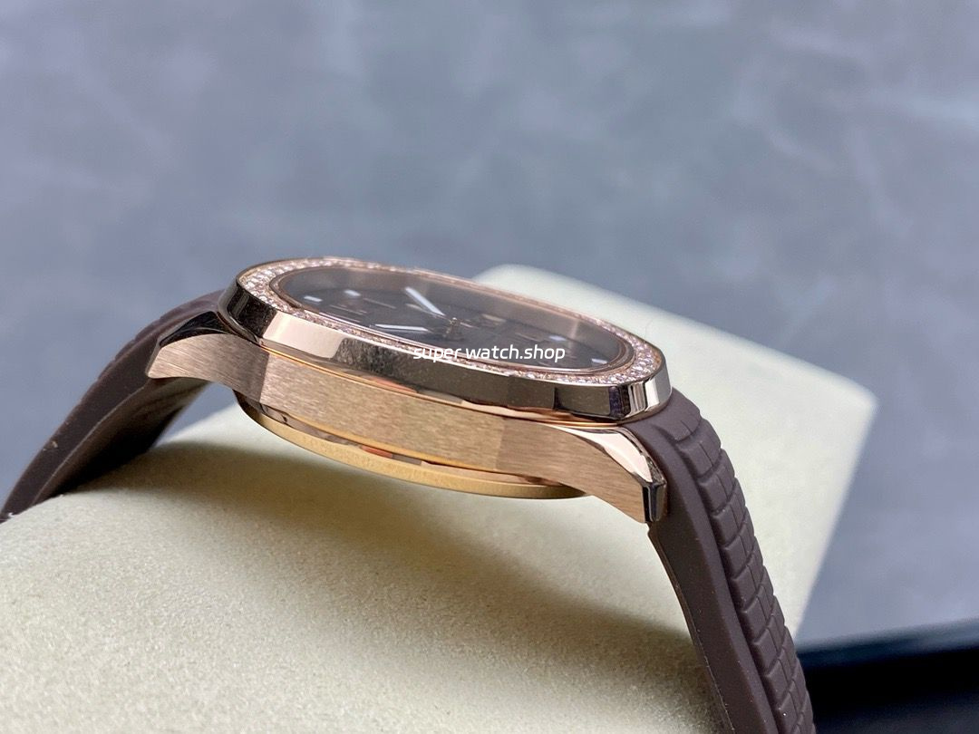 GR Factory Patek Philippe Aquanaut 5268/200R-010 38.8mm Rose Gold Brown Rubber Strap Brown Dial - Image 6