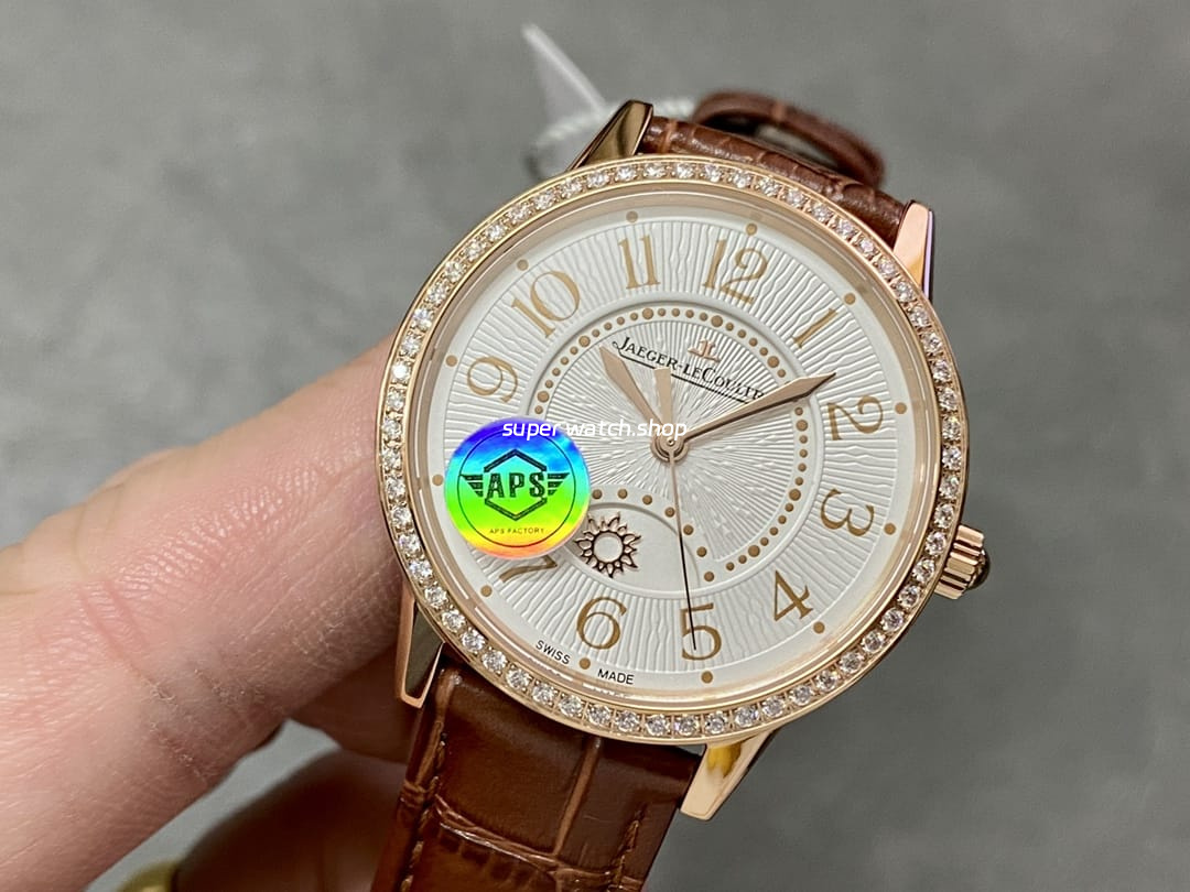 APS Factory Jaeger-LeCoultre Rendez-Vous Q3442440 Rose Gold Diamond Bezel Silver Dial - Image 3