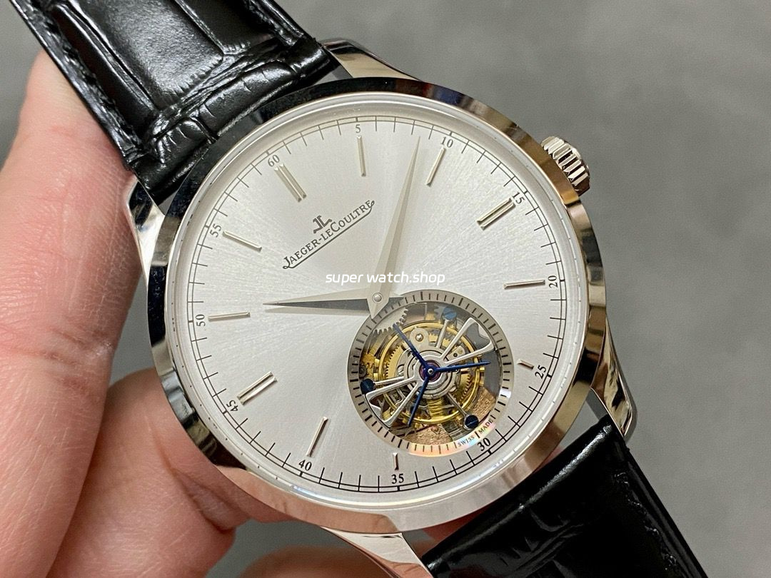 AX Factory Jaeger-LeCoultre Master Ultra Thin Tourbillion JLQ1323420 42mm Steel Leather Strap Silver Dial - Image 2