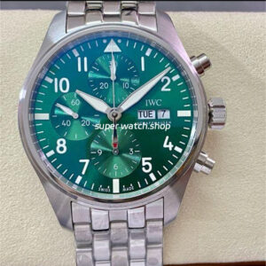 AZ Factory IWC Pilot Chronograph IW388103 41mm Full Steel Arabic Numerals Green Dial