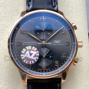 AZ Factory IWC Portuguese Chronograph IW371482 41mm Rose Gold Arabic Numerals Gery Dial