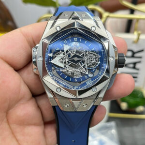 BBF Factory Hublot Big Bang Sang Bleu II 45mm 418.NX.5107.RX.MXM20 Titanium Case Blue Rubber Strap Blue Skeletonized Dial