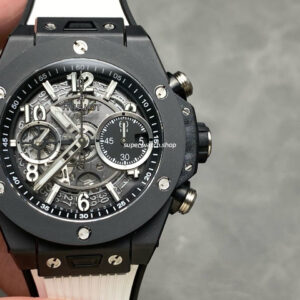 BBF Factory Hublot Big Bang Unico 42mm 441.CI.1171.RX Black Ceramics White Rubber Strap Black Skeletonized