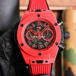 BBF Factory Hublot Big Bang Unico 45mm 411.CF.8513.RX Red Ceramics Red Rubber Strap Red Skeletonized