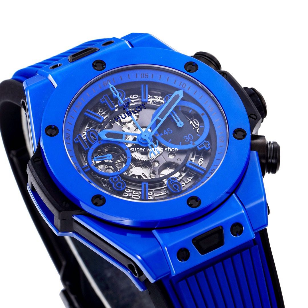 BBF Factory Hublot Big Bang Unico 45mm 411.ES.5119.RX Blue Ceramics Blue Rubber Strap Blue Skeletonized - Image 4