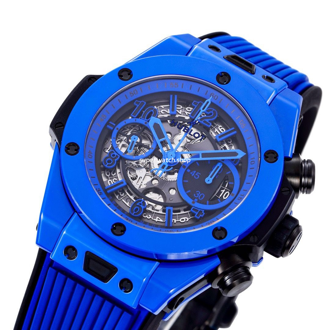 BBF Factory Hublot Big Bang Unico 45mm 411.ES.5119.RX Blue Ceramics Blue Rubber Strap Blue Skeletonized - Image 5