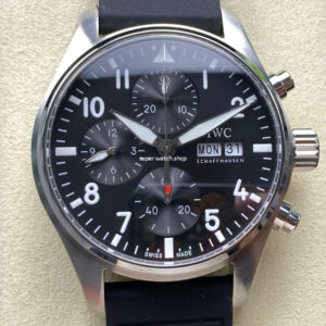 BLS Factory IWC Pilot Chronograph IW388111 41mm Arabic Numerals Black Dial