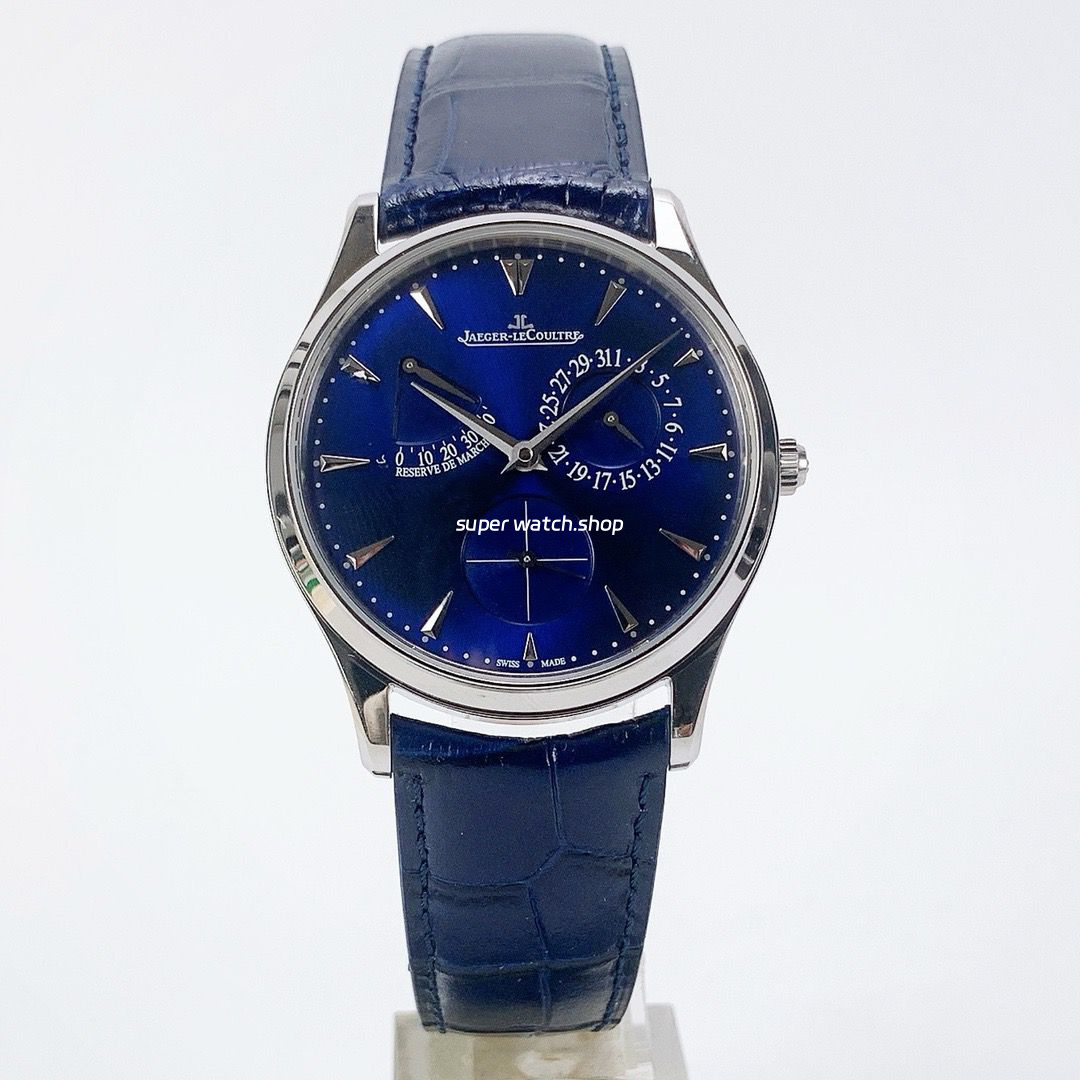 GF Factory Jaeger-LeCoultre Master Ultra Thin Réserve de Marche Q1378480 39mm Steel Leather Strap Blue Dial