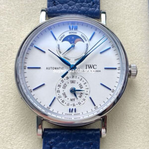 GR Factory IWC Portofino Complete Calendar IW359001 41mm Blue Needle Steel Leather Strap White Dial