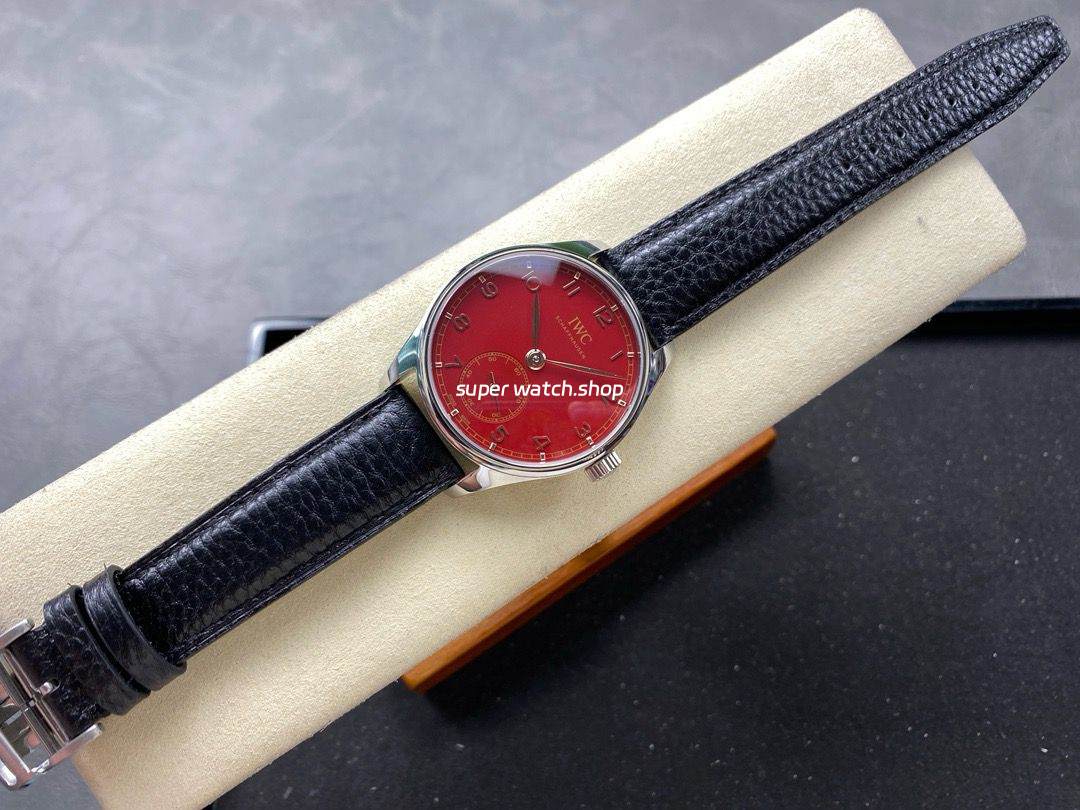 GR Factory IWC Portuguese IW358315 40mm Steel Leather Strap Arabic Numerals Red Dial - Image 4