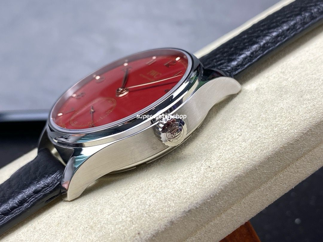 GR Factory IWC Portuguese IW358315 40mm Steel Leather Strap Arabic Numerals Red Dial - Image 6