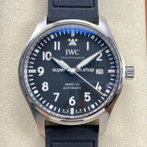 M+ Factory IWC Pilot Mark IW328201 40mm Steel Rubber Strap Arabic Numerals Black Dial