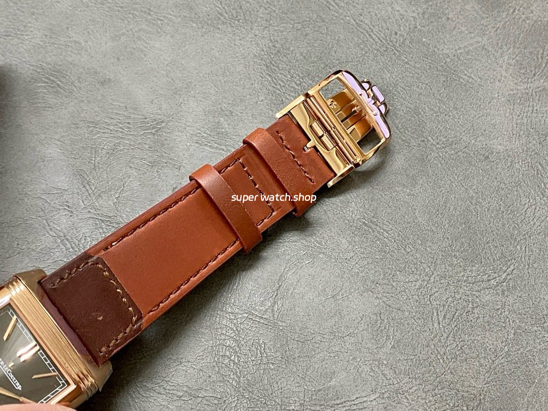 MG Factory Jaeger-LeCoultre Reverso Double-Sided Dual Time Zone Q396245J 29mm Rose Gold Leather Strap Grey Dial - Image 7