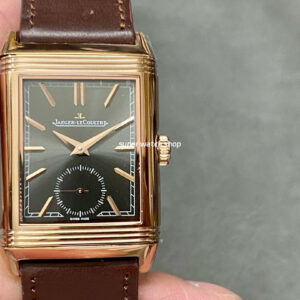 MG Factory Jaeger-LeCoultre Reverso Double-Sided Dual Time Zone Q396245J 29mm Rose Gold Leather Strap Grey Dial