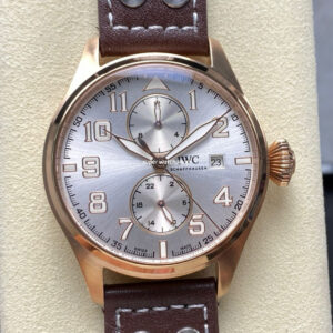 TW Factory IWC Big Pilot 46mm Rose Gold Arabic Numerals Silver Dial