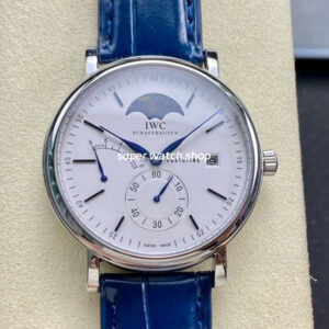 TWA Factory IWC Portofino Hand-Wound IW516401 45mm Blue Needle Steel Blue Leather Strap White Dial