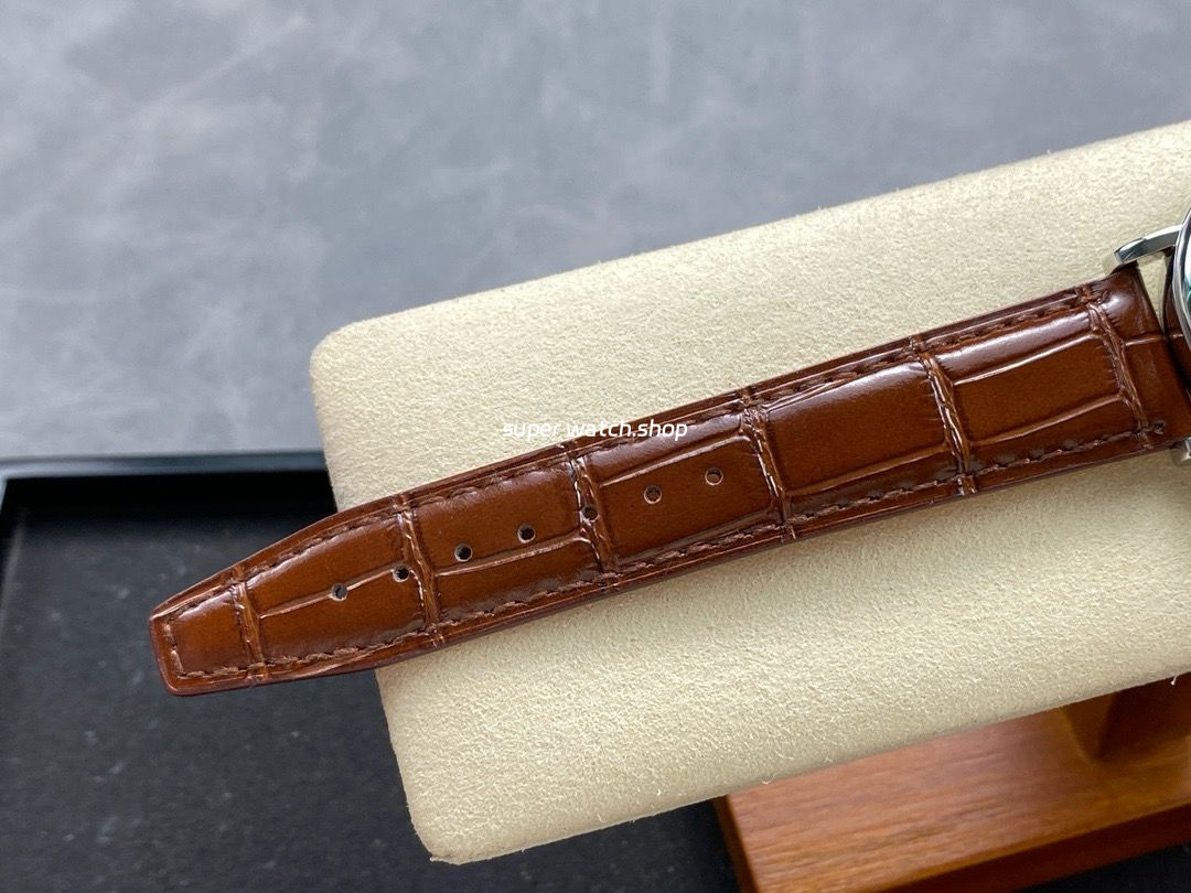 TWA Factory IWC Portofino Hand-Wound IW516401 45mm Gold Needle Steel Brown Leather Strap White Dial - Image 9