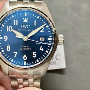 V7 Factory IWC Pilot Mark XX IW328204 40mm Full Steel Arabic Numerals Blue Dial