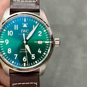 V7 Factory IWC Pilot Mark XX IW328205 40mm Steel Leather Strap Arabic Numerals Green Dial