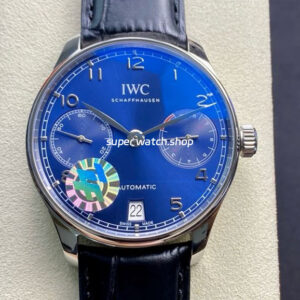 ZF Factory IWC Portuguese Automatic IW500710 42mm Steel Leather Strap Arabic Numerals Blue Dial
