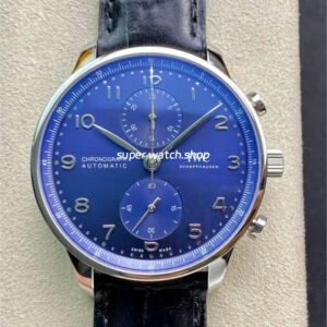ZF Factory IWC Portuguese Chronograph IW371491 41mm Steel Leather Strap Arabic Numerals Blue Dial