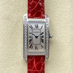 8848 Factory Cartier Tank Américaine 19mm Roman Numerals Silver Dial