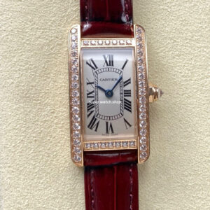 8848 Factory Cartier Tank Américaine WJTA0002 19mm Roman Numerals Silver Dial