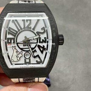ABF Factory Franck Muller Vanguard V45 44mm Carbon fiber Rubber Strap White Dial