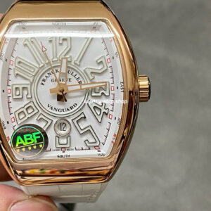 ABF Factory Franck Muller Vanguard V45 44mm Rose Gold Rubber Strap White Dial