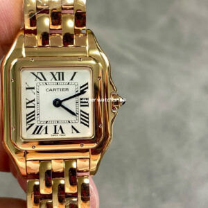 AF Factory Cartier Panthère WJPN0009 27mm Full Rose Gold Roman Numerals Silver Dial