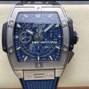 BBF Factory Hublot Spirit of Big Bang 642.NX.7170.RX 42mm Titanium Ceramic Titanium Blue Rubber Strap Skeletonized Blue Dial