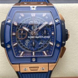 BBF Factory Hublot Spirit of Big Bang 642.OL.7180.RX 42mm Blue Ceramic Rose Gold Blue Rubber Strap Skeletonized Blue Dial