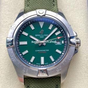 BLS Factory Breitling Avenger A17328101L1X1 42mm Steel Calf skin Strap Green Dial