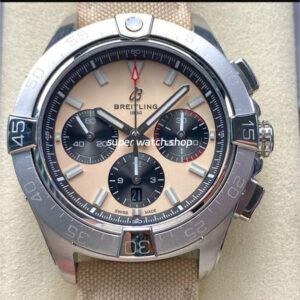 BLS Factory Breitling Avenger B01 Chronograph AB0147101A1X1 44mm Steel Calf Skin Strap Champagne Dial