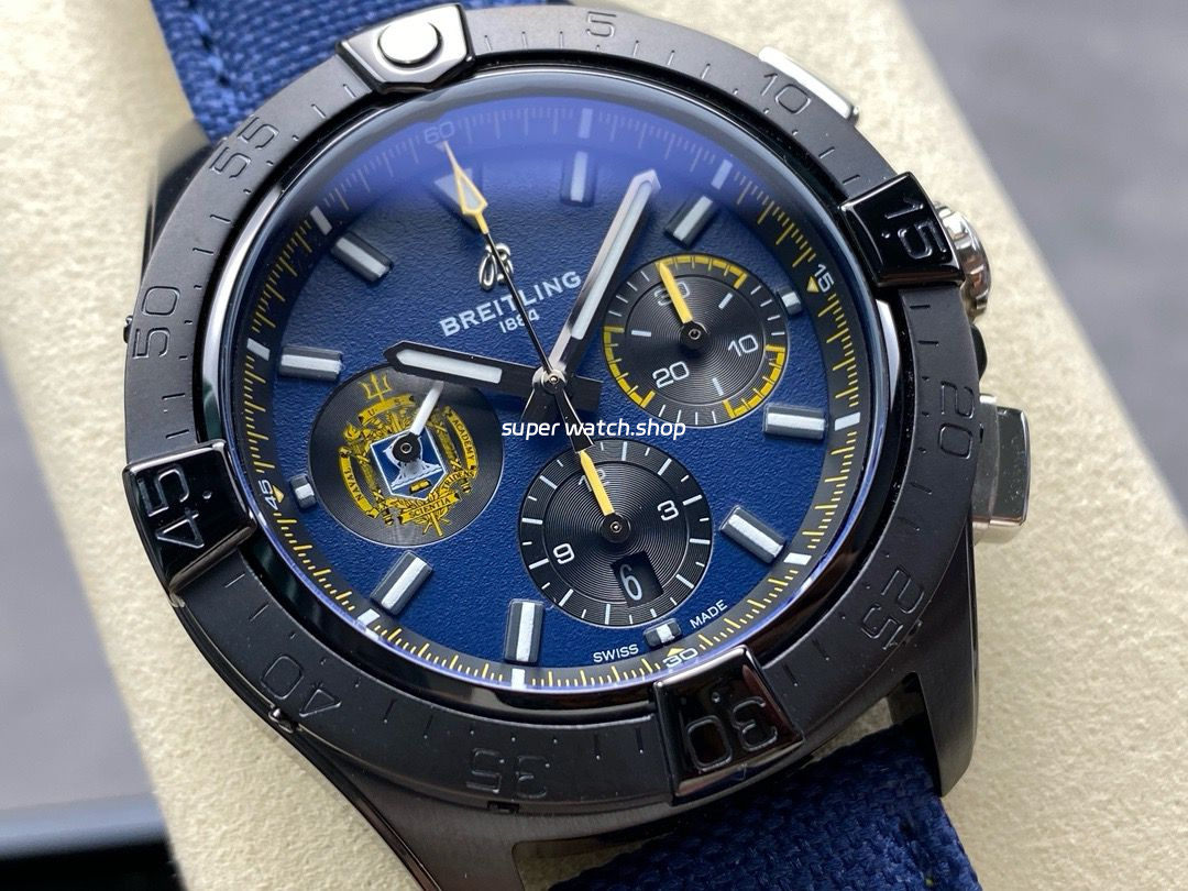 BLS Factory Breitling Avenger SB01474A1C1X1 44mm Steel Dark Blue Calf Skin Strap Dark Blue Dial - Image 2