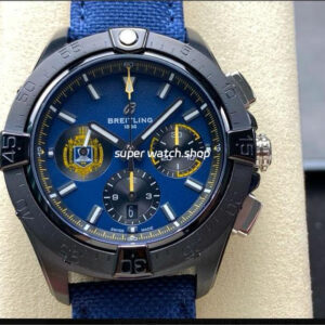 BLS Factory Breitling Avenger SB01474A1C1X1 44mm Steel Dark Blue Calf Skin Strap Dark Blue Dial