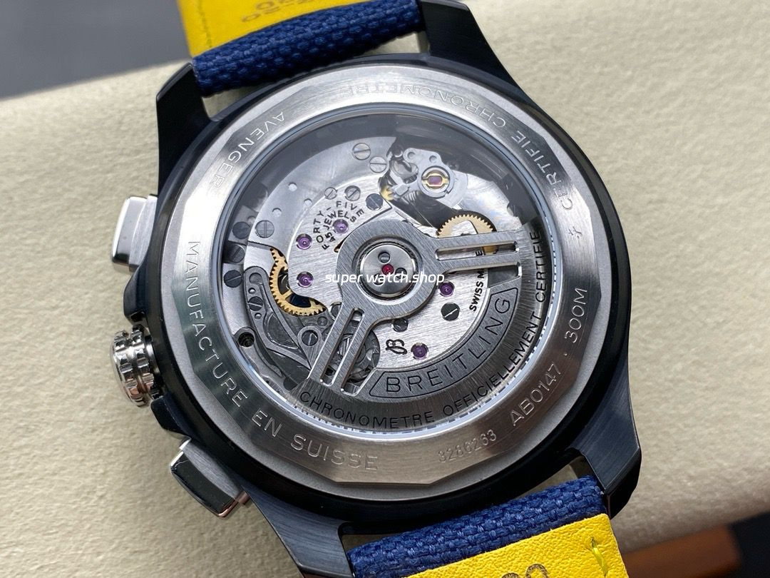 BLS Factory Breitling Avenger SB01474A1C1X1 44mm Steel Dark Blue Calf Skin Strap Dark Blue Dial - Image 7