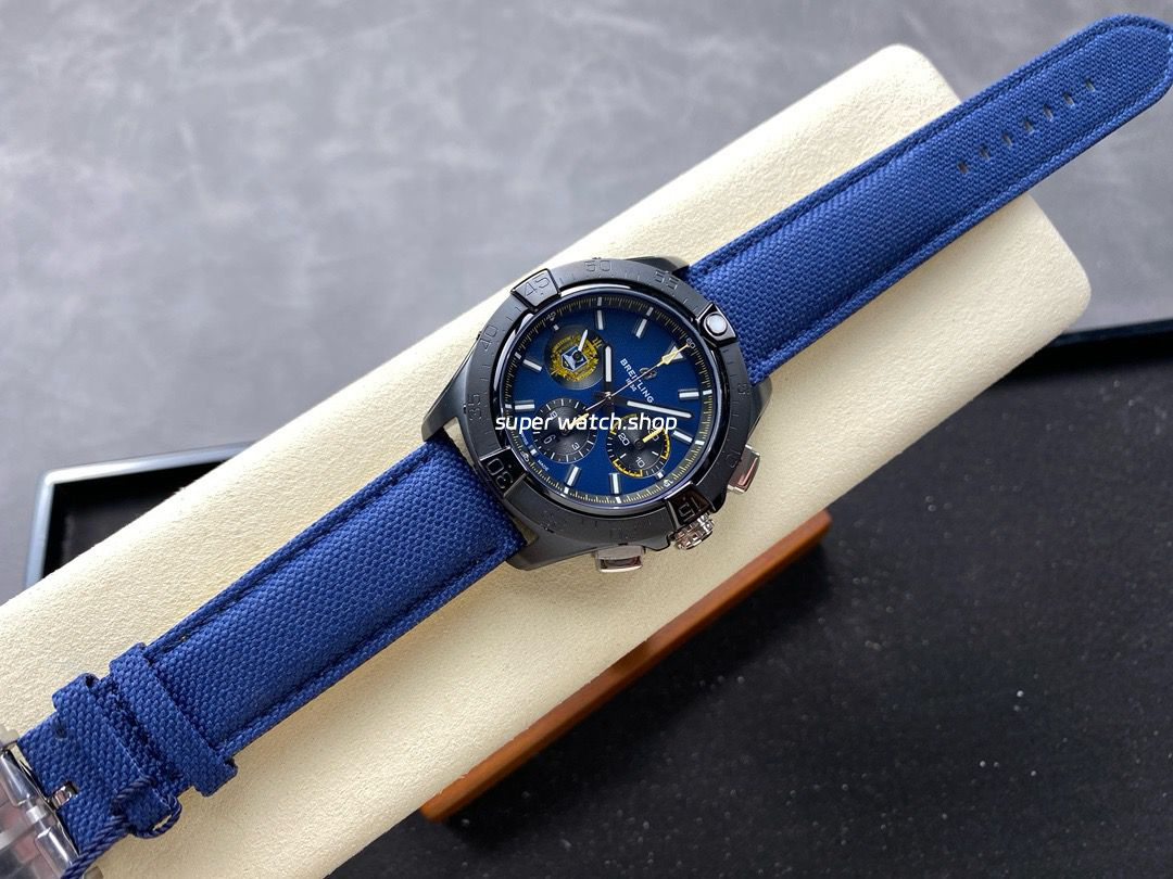 BLS Factory Breitling Avenger SB01474A1C1X1 44mm Steel Dark Blue Calf Skin Strap Dark Blue Dial - Image 4