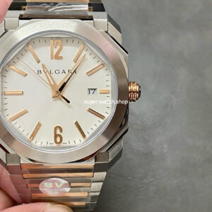 BV Factory Bvlgari Octo Finissimo 40mm Rose Gold Steel White Dial